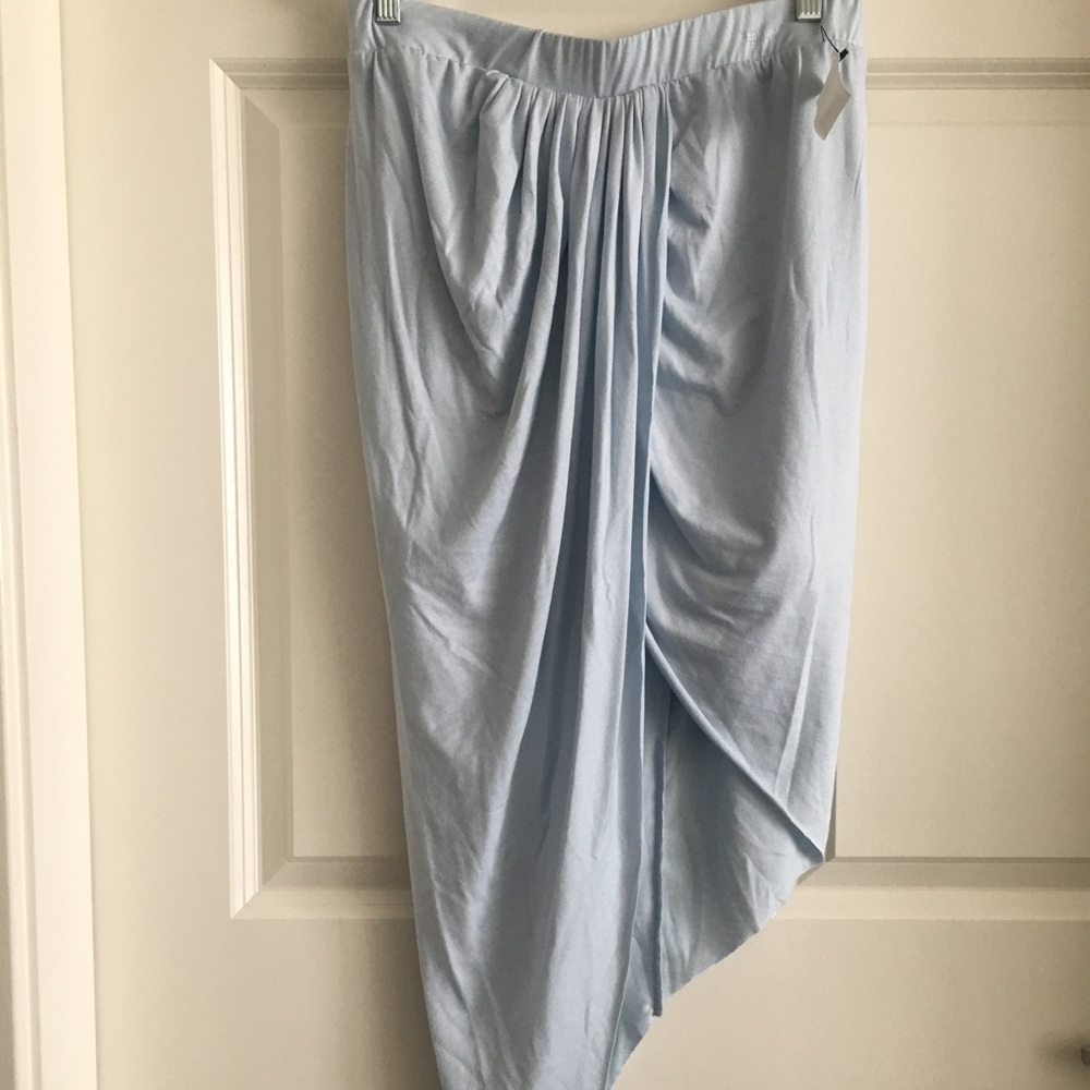 Akira Asymmetrical Light Blue Summer Wrap Skirt